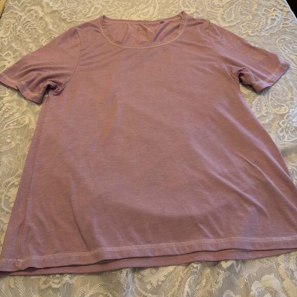 Felina Tops - Felina Womens Slub Jersey Crew Neck T-Shirt( HEARTHER ROSE, Small
